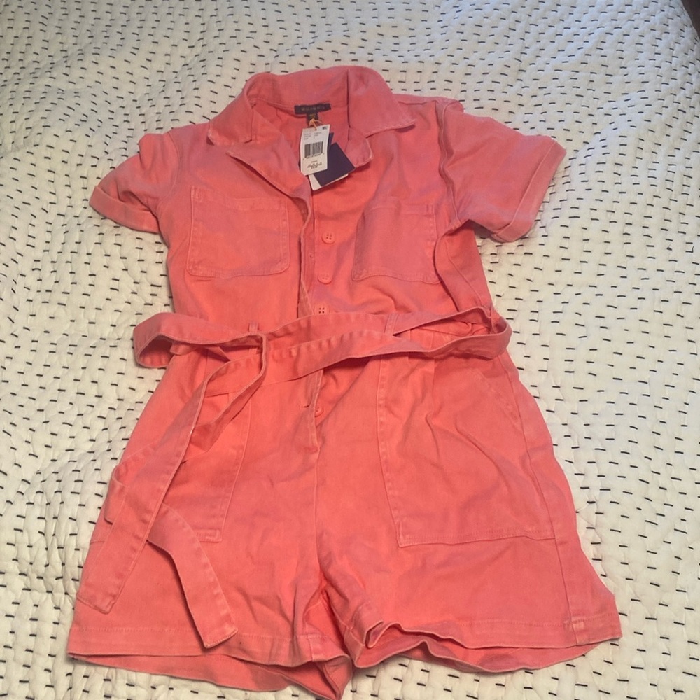 Skies are blue short pink jumpsuit